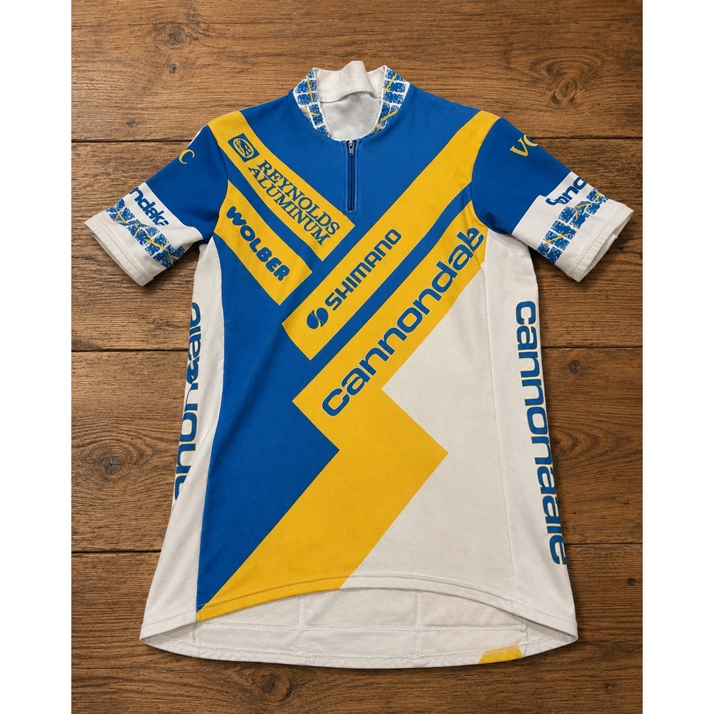 Vintage 80's Cannondale Cycling Jersey Mens M USA Made Reynolds Shimano Retro